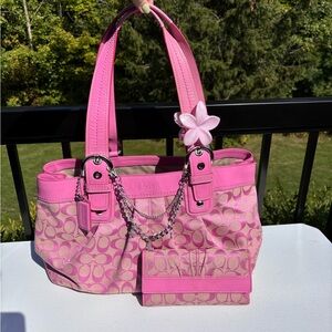 Coach Pink Signature Shoulder Bag